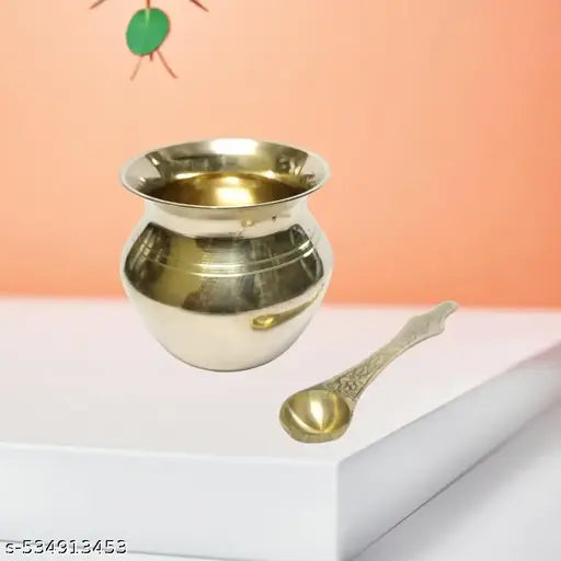 ELITETOUCH Brass ka lota pooja lota Brass Pooja Lota/Designer Lota/Pure Brass Lota, Brass kalash, pital ka lota