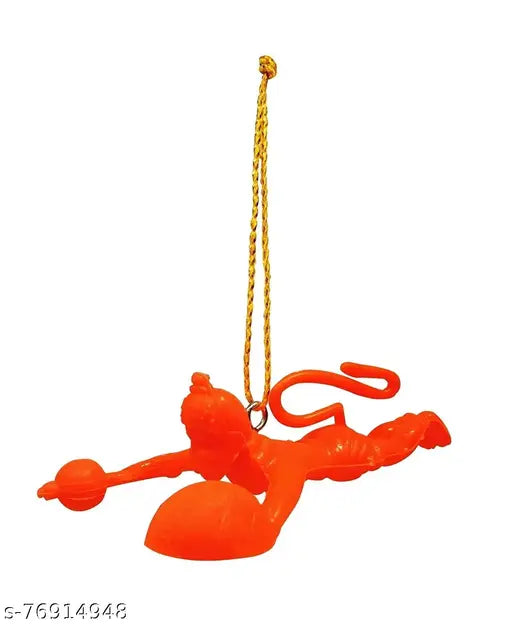 Idol Orange Flying Hanuman Ji Hanging Accessories for Car Rear View Mirror