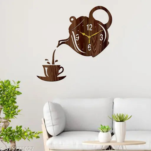 Wall Clock Tea Cup Shape - 160 Brown