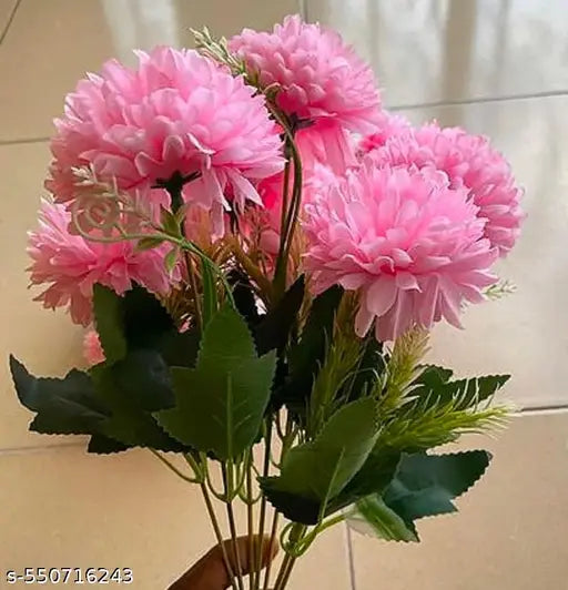 Beautiful Decorative Artificial Dhalia Flower Bunch for Home décor (32 cm Tall, Pink  Chrysanthemum Artificial Flower home decor, weddings, restaurants, hotels, and various events. Top quality Home Decor, Festival, Pooja Room ,Potpourri, Poojan Rakshaband