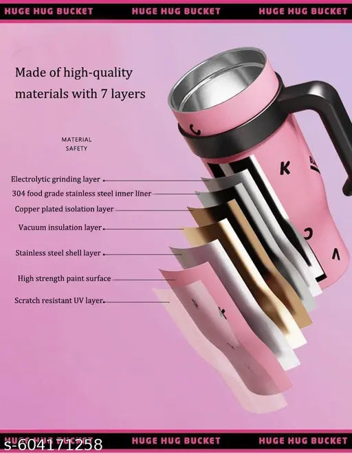 1200ml Huge Water Bottle with Straw & Handle | Large Capacity Tumbler Mug for Gym, Office, Travel, Sports, BPA Free Leakproof Sipper