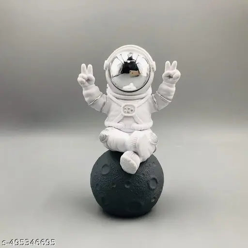 AccuPrints Polyvinyl Chloride 1 Pcs Astronaut Action Figurine Home Decor Astronaut Statue Study Office Desk Decor Showpiece Gift Decoration Accessories Outer Space PVC Sculpture(Blue)
