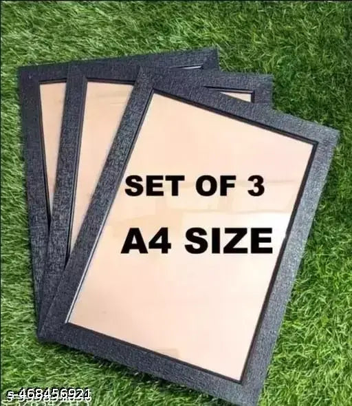 DS Mart A4 SIZE WOOD PHOTO FRAME ( set of 3 black frame )