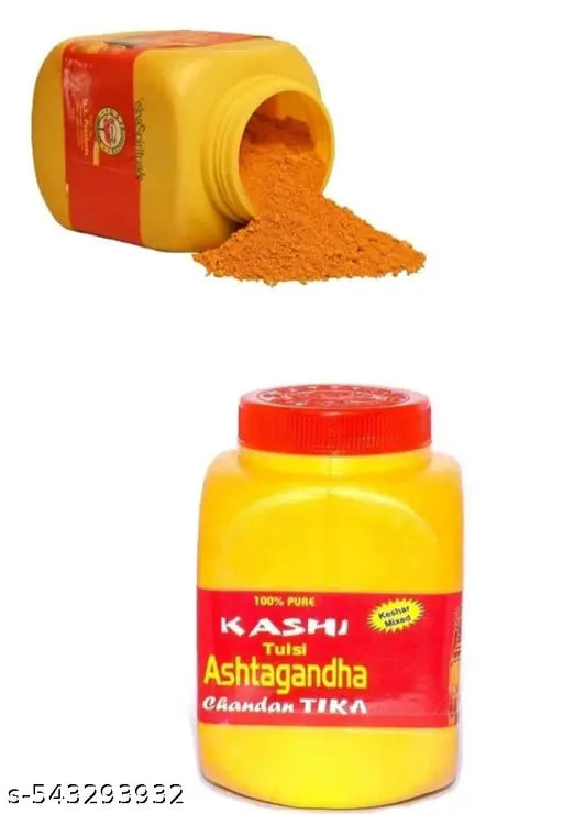Kashi ashtagandha Chandan Powder Original for Pooja 100% Tulsi Kesar Chandan Yellow Tika Tilak Puja (500 Gram)