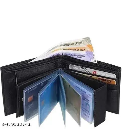 Mens trendy premium combo black wallet  and black belt