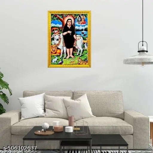 Sri Akka Mahadevi Akkamahadevi Akkamamba Devi Wall Painting Framed Home Decor-8x10-08