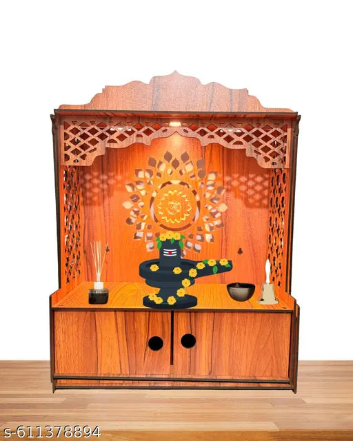 Newly launched wooden temple for Home, office and shope 17 inch tall | pooja mandir for ghar and daftar | Mandir for diwali for ganeshji and lakshmiji