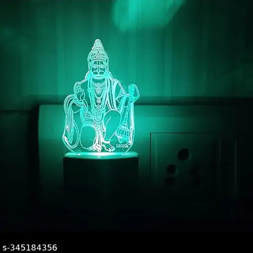 Diona Hanuman LED Night Lamp 3D Illusion Multi Color changing night light for festival gift,bed room, kids room, temple, office portable night lamp