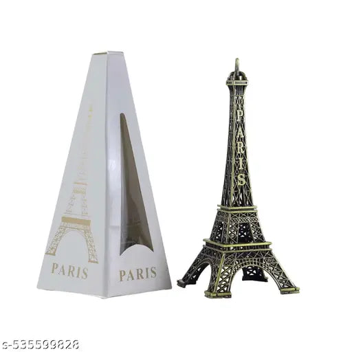 Small Eiffel Tower Showpiece, Model, Miniature, Paris France Souvenir, Replica, Antique Finish, Metal, Bronze, for Home Decor. Office, Gift