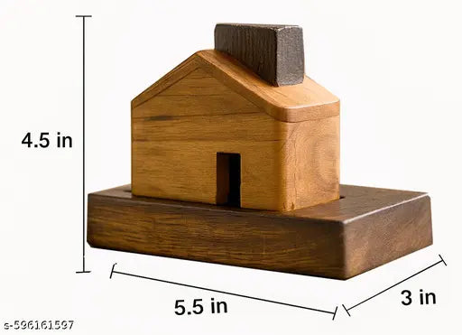Wrightwood Wooden House Incense Holder, Wooden Base, Decorative Smoke Effect with Four Free Different Incense Cones(dhoop batti)