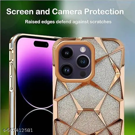 vivo Y16 Luxury Electroplated Geometric 3D Cube, Bling Shiny Soft TPU Clear Shockproof Women Girls Protective back Cover case