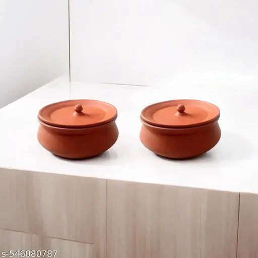 Terracotta Dahi Handi 500 ml – Organic Clay Pot for Yogurt (Pack of 2)