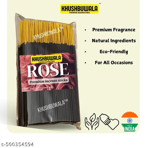 3 IN 1 Premium Agarbatti combo 450 Gram Rose Mogra and Kewda incense sticks for Puja