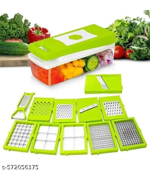 14 in 1 Multipurpose Chopper, Fruits & Vegetable Cutters Grater Peeler Chipser, Unbreakable Food Grade , Chopper for Kitchen | Easy Push to Clean Button Slicer Dicer