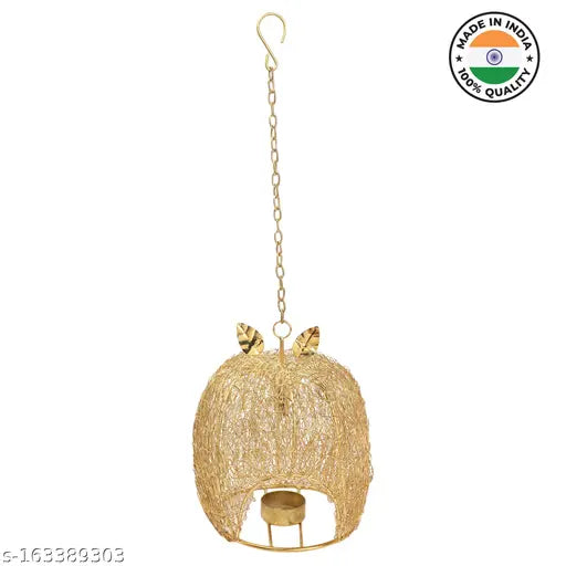 Metal Wall Hanging Bird House Gift Candle Lamp Tea Light Holder Decorations on Diwali and all Festival and Occassions. Gold Plated Tealight Holder Set  (Gold, Pack of 1)