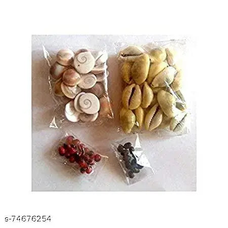 Brand: pmw PMW Maha Lakshmi Set - Kowri 11 Pcs, Lal Gunja 11 pcs, Gomati Chakra 11 pcs and Lotus Seeds 11 Pcs