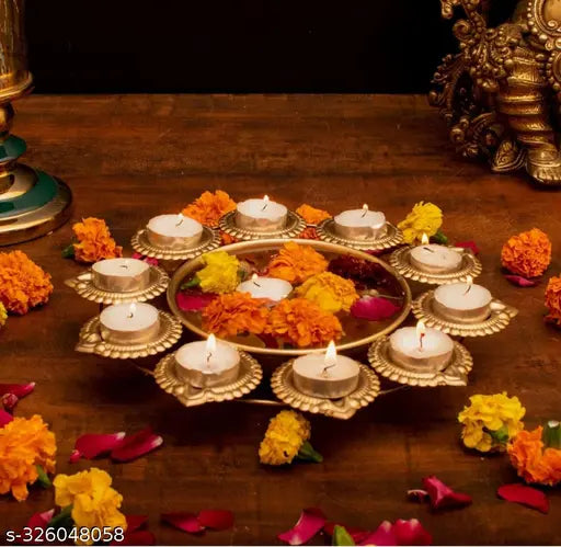 Pooja thal set includes  diya