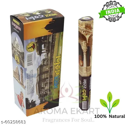 Bharat Darshan Sticks / Agarbatti Stick/Incense Packet 6 Packs x 20 Sticks Total 120 Sticks |  Get wooden incense stand free !!!!
