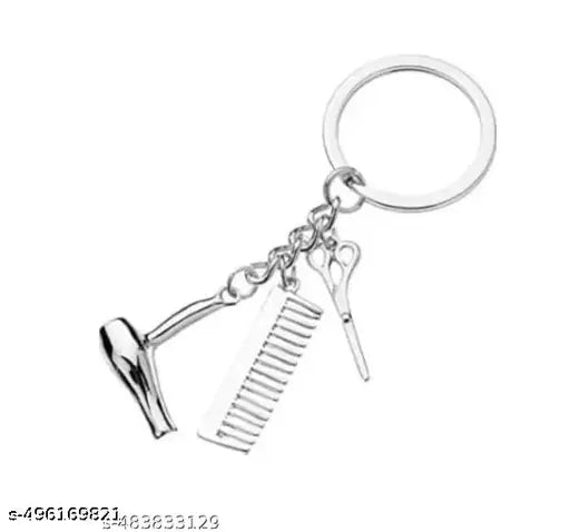 RSB Hair Dryer Comb Scissors Keychain Key Chain HairDryer Scissor Comb Charm Pendant Salon Keychain Keyring,Hair Stylist Gift Keychain for Salon Owner