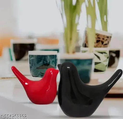 The Indian Home Handicraft Ceramic Bird Couple Showpiece Set For Home Decoration