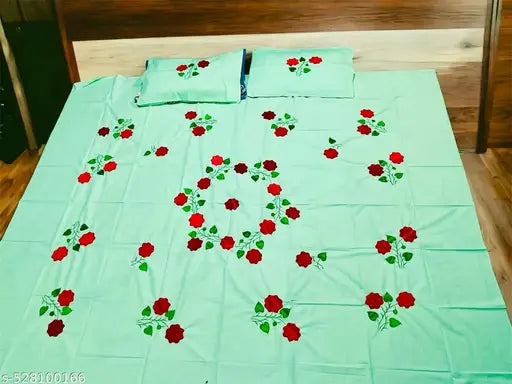 Velvet pach work double bedsheet