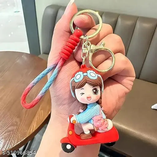 RED SCOOTY GIRL KEYCHAIN