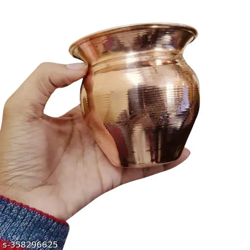 Pure Copper Kalash / Tambe ka Lota Copper Kalash Puja articles Copper Lota Kalash Pot | Used as Poojan Worship Home Temple Garden Storage Water Beneficial for Health
