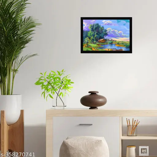 Indianara Modern Art Without Glass Framed Art Print for Room Decor 10 X 13 INCH