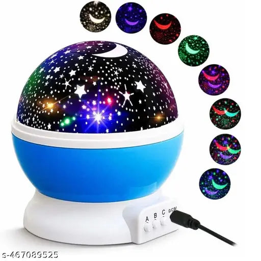 Star Master Rotating 360 Degree Moon Night Light Lamp Projector With Colors And Usb Cable,Lamp For Kids Room Night Bulb pack of 1