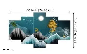 Set Of 5 Modern Art Wall Painting For Living Room /Modern art self adeshive Home decorative gift item , office , hotel MDF framed painting 18 x 30 inch