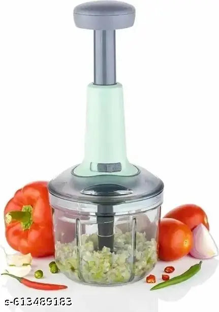 Hand Push Chopper with 4 Blades for Effortless Chopping Vegetables & Fruits Vegetable & Fruit Chopper  (1 Push chopper, 4 x Stainless Steel Blades)650ml