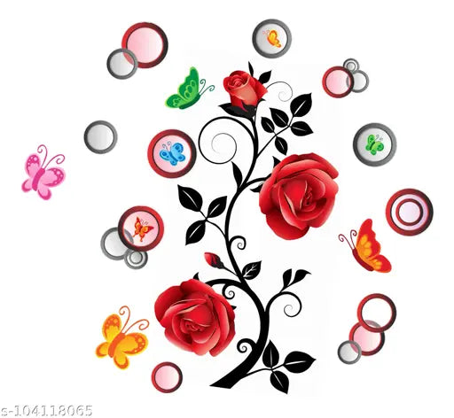 DivineDesigns Rose Branches & Swirls Wall Sticker