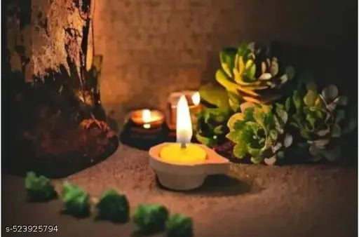 Pure Ghee Diya batti 50 pcs set for Puja Pure Cow Ghee Diya Wax Free Terracotta Clay Diya Batti Upto 15 Minutes Burn Time Pack of 50