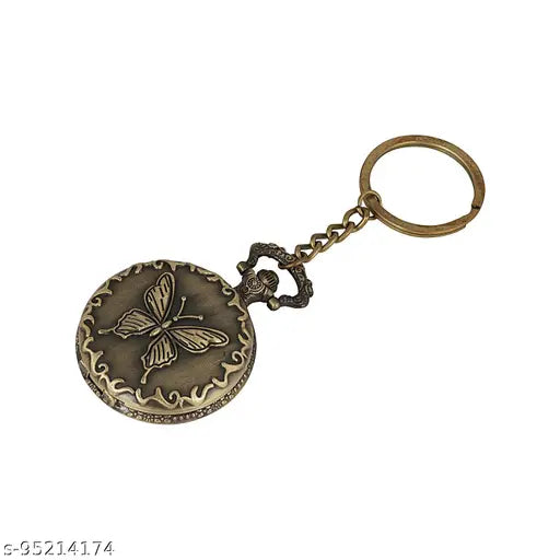 Trendy Men Gold Metal Pocket Watch Keychain (Pack-1)