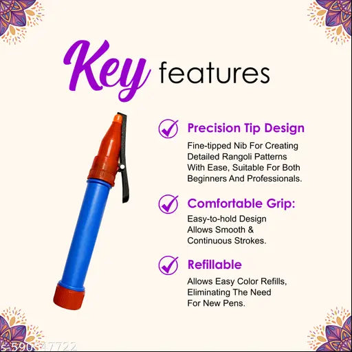 Kitoarts Rangoli Tool Kit, Rangoli Making Tools Kit, Rangoli Set, Rangoli fillers, Rangoli Pen, Rangoli Borders Making Kit,Rangoli Making Equipment, Rangoli Fillers, Rangoli Outline Pen, Rangoli Pen, Rangoli Designs, Art And Craft, Home Decoration, Combo