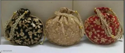 Women Designer Potli Handbags Combo Set For Women and Girls |  Matka Potli Purse Set Multicolored ( Pack of 6 )