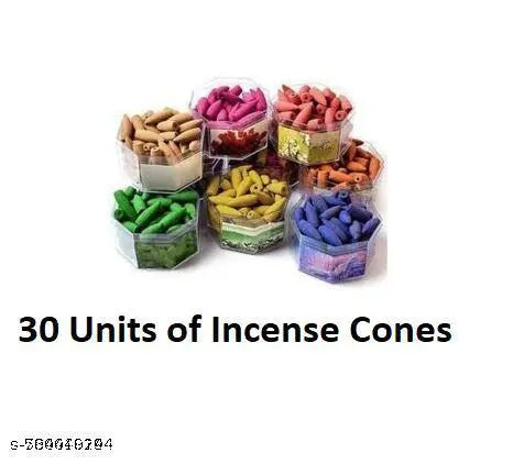 Arohi Enterprises Combo of Handcrafted Backflow Smoke Fountain Incense Holder lord Ganesha Idols Statue with 10 Free Incense Sticks and 30 Units of Backflow Smoke Incense Cones Sticks – Best Home Decorative Showpiece Items