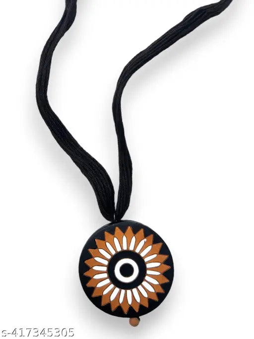 Handcrafted Terracotta Embellished Necklace & Earring Set For Women