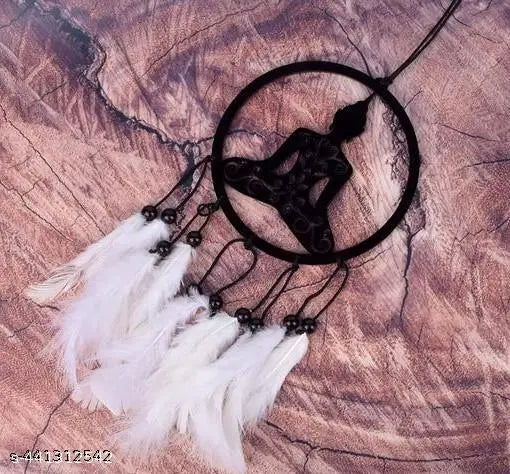 sioncet created budha white for car hanger, Dream catcher hand made ( Pack of One )