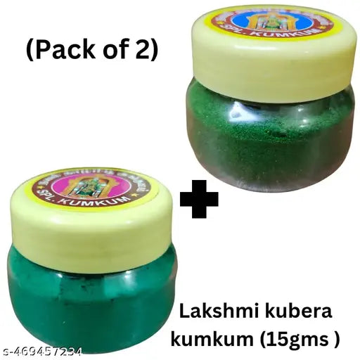 Sri Lakshmi kubera  Thazlampu Spl kumkum /Sindoor- (kuberar green)(15gms)( pack of 2)