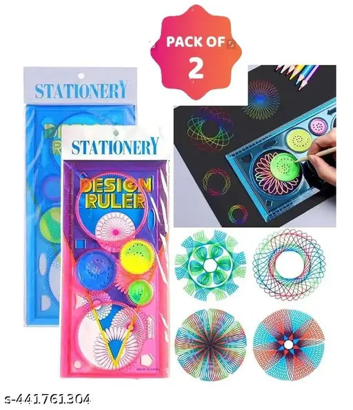 SL IMPEX Spirograph Geometric Ruler Drafting Tools Stationery For Students Drawing Set Learning Art Sets Creative Gift For Children PACK OF-2
