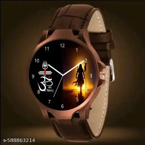new mahadev fancy stylish watch new design leather strap classic new design