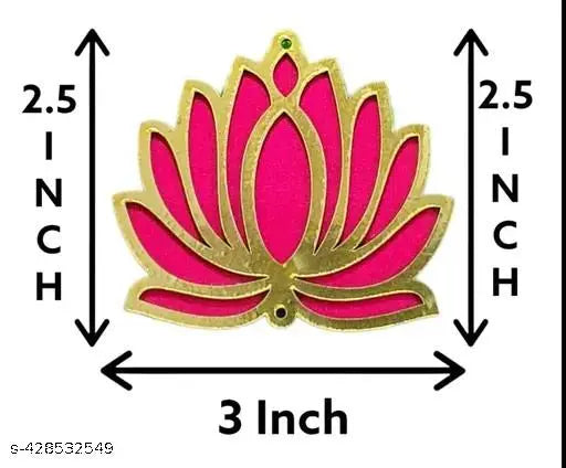 Pink Wooden Lotus Cut-Out Rangoli Kit Decoration for Diwali, Dushehra for Rangoli, Pooja, Decorations, Festival Gift, Wedding Decorations Size 3 Inch Pack of 8.