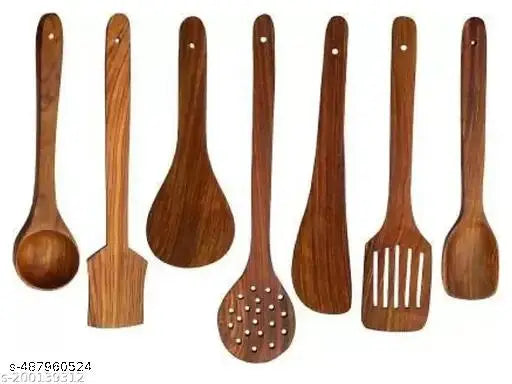 (Without holder) Wooden spatula set / Pack of 8 / Roti Presser