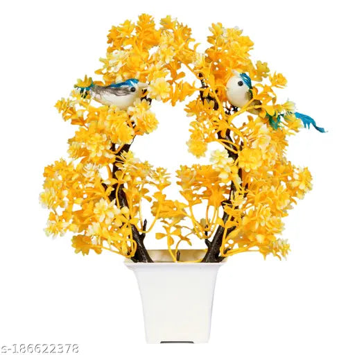 New Design Artificial Plants With Pot and BIRDS Artificial Plant, Flower and Shrubs for Home, Office, Table top Decorate