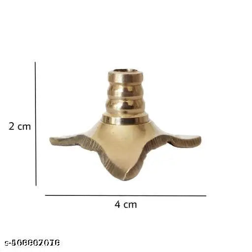 UZA Metals™ Brass Wick Holder Set of 3 & Brass Niranjan Kadi Set of 3 for All Types of Brass Diya & Oil Lamps | Small Brass Table Diya Thiri Holder Set Mandir Decor , Thiri Stand for Deepak Pooja Decor 100% Brass for All Types of Diya for Vilakku Lamps in