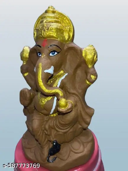 Shudh Cow Dung Ganesh Idol 18 inch | Eco friendly Ganesha | Handmade Ganesh ji for Home , Temple & Ganesh Chaturthi