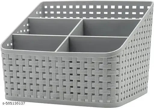 Plastic Storage Basket,  Multipurpose Desk Organizer Stationary Storage Stand Cosmetic Basket Makeup Holder Box for Home, Office, Desk and Study Table  GRAY COLOUR