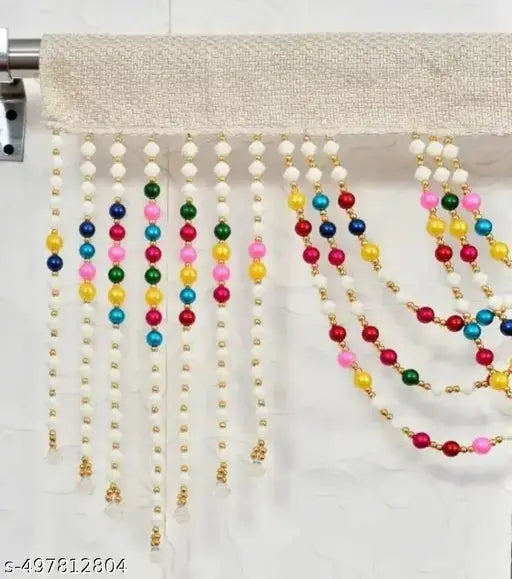 Fancy String Threads Beads Curtain| Transparent pearl Beads Curtains Torren 2  Feet| Door Curtain| Beads Multicolor Thread Door  Curtain|(4*2 Feet ,Set Of  1 Piece)