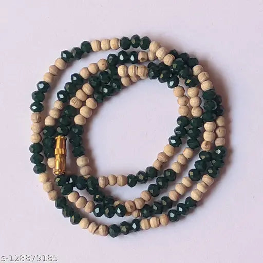 Original Tulsi Beads + Crystel Mala, For Gold Or Artificial Locket, From Vrindavan